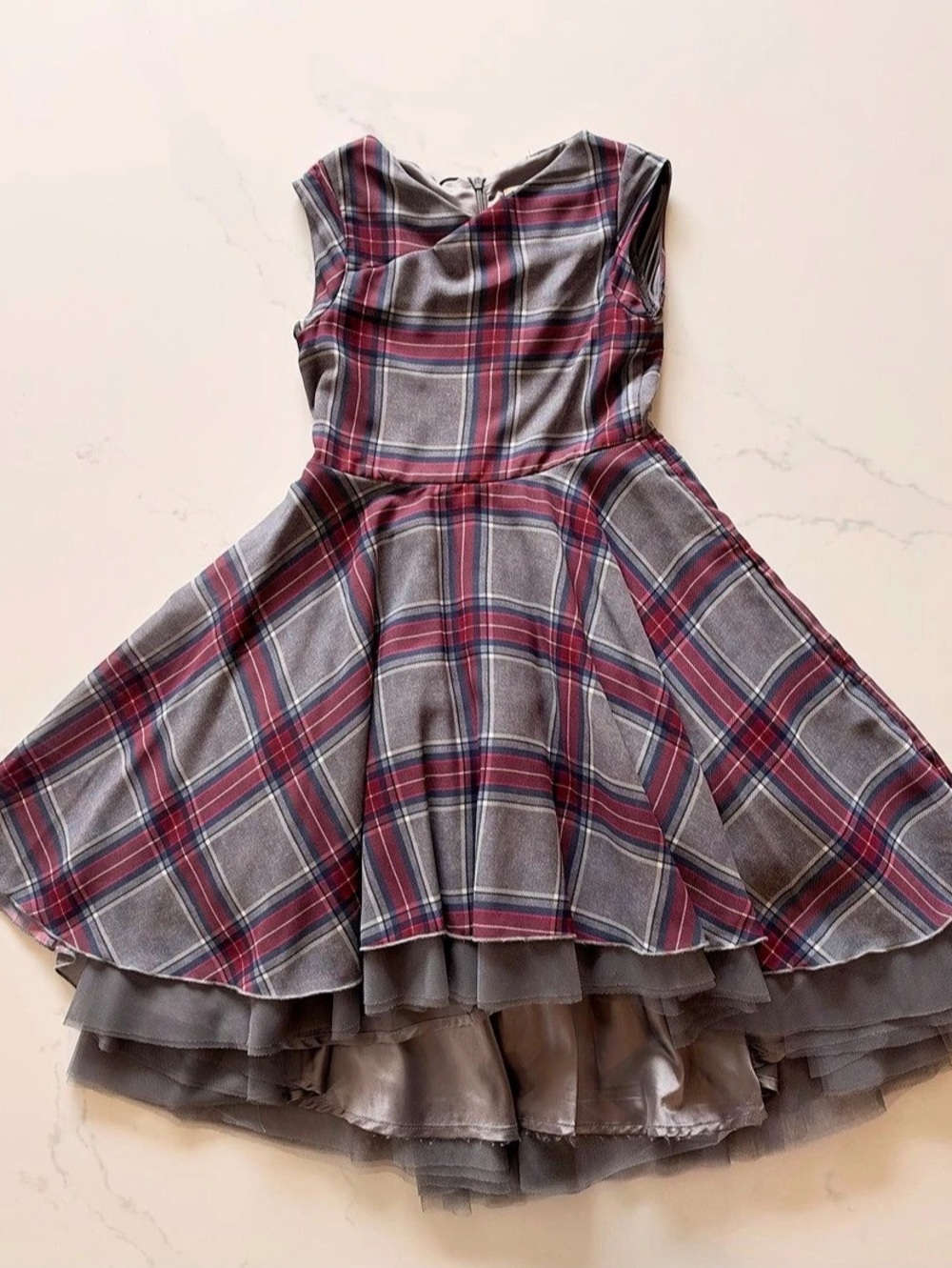 Joyfolie Mia Joy Girls Plaid Party Dress Size 7 Like New